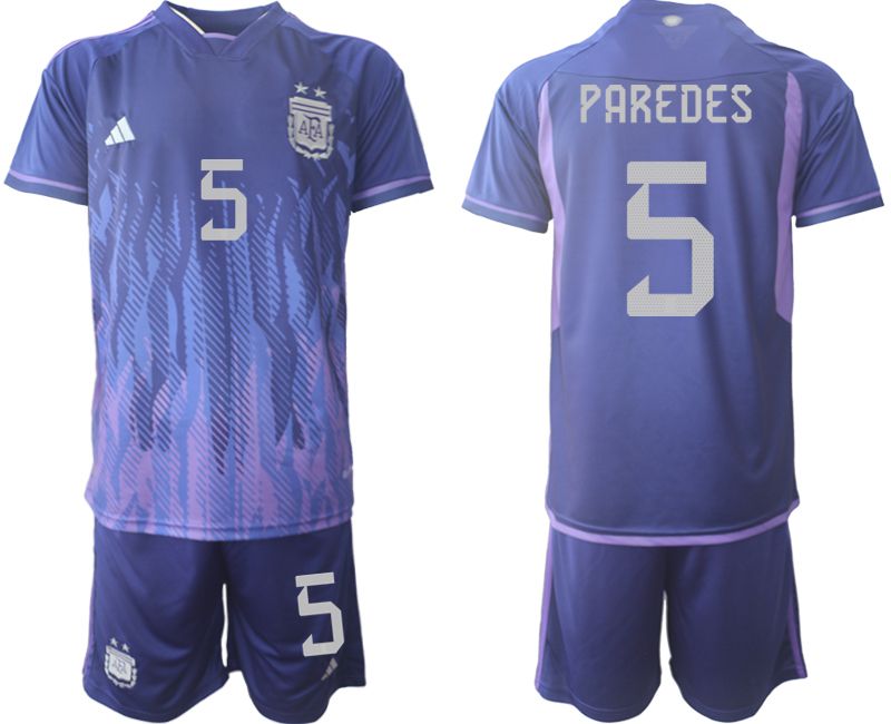 Men 2022 World Cup National Team Argentina away purple #5 Soccer Jersey
